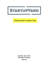 Startup yard 2012 investor day   ha...
